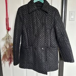 Black SISLEY quilted jacket - M